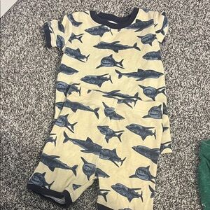 Old Navy Kids Pajama Set - Navy and Cream Shark Print
